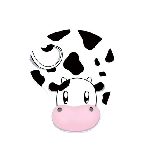 Tapis de souris en silicone-2 repose-poignets rembourr antidrapant,conception vache