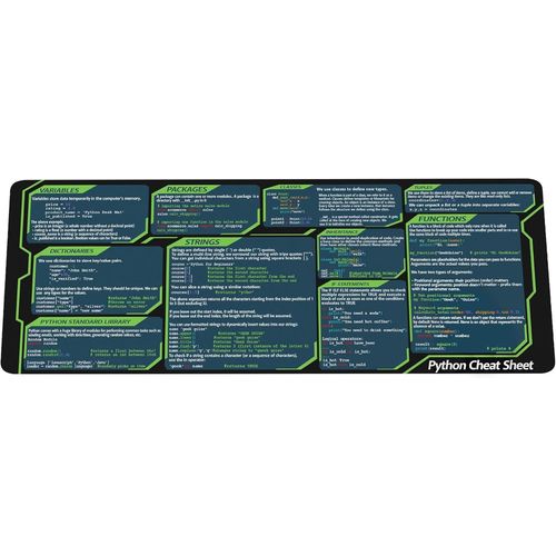 Tapis de Souris Python Cheat Sheet pour dbutant, Guide de rfrence Python, Tapis de Bureau Python CheatSheet pour ingnieurs logiciels, Cadeau pour Programmeur IA KMH.[G622]