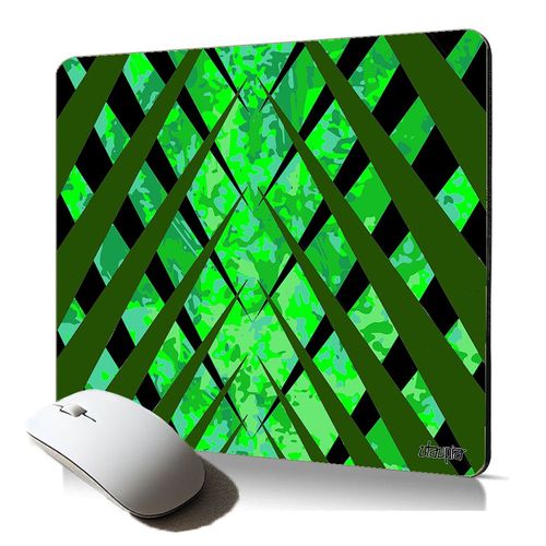 tapis de souris souple design carreau fond vert geometrique pour pc fixe accessoire informatique impression made in France