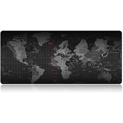 Tapis de Souris XL avec Base antidrapante en Caoutchouc Naturel, adhrent, Lisse et Lisse, adapt  Chaque Souris, Clavier et Ordinateur Portable (70 x 30 cm, Carte du Monde de Gaming).[F584]