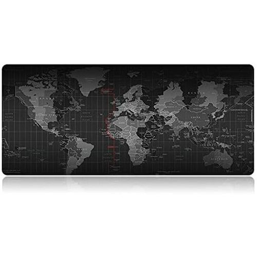Tapis de souris XL Carte du monde Gaming Mouse Pad, 60 x 30 cm, avec base antidrapante en caoutchouc naturel, adhrente et lisse, adapt  toutes les souris, clavier et ordinateur portable.[F587]