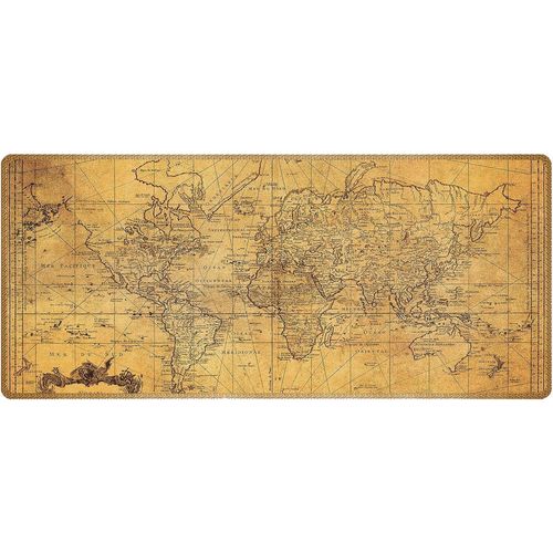 Tapis de Souris XXL (900 x 400 mm) Mouse Pad Grand, Motif Carte du Monde, appropri pour Souris de Bureau et Souris de Gaming.[F152]