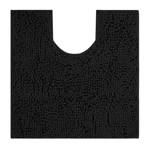 Tapis De Toilette En Forme De U,Lavable,En Peluche Extra Douce,Chenille,Microfibre,Super Absorbant,Shaggy,Lavage En Machine Et Sec - Type Black-500mmx500mm