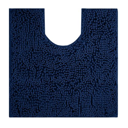 Tapis De Toilette En Forme De U,Lavable,En Peluche Extra Douce,Chenille,Microfibre,Super Absorbant,Shaggy,Lavage En Machine Et Sec - Type Dark Blue-500mmx500mm