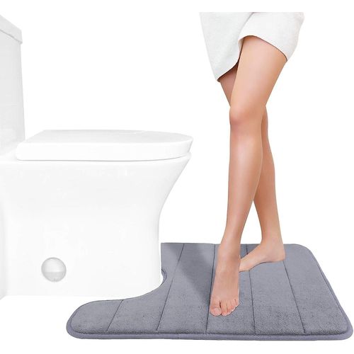 Tapis De Toilette Luxueux En Mousse  Mmoire De Forme En U - Doux, Absorbant, Antidrapant, Facile  Nettoyer, Idal Pour Les Salles De Bain