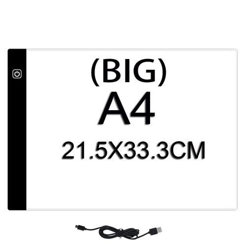 Tapis Lumineux Led  Intensit Variable  Trois Niveaux Pour Peinture Au Diamant,Bote  Lumire,Table De Lutte,Planche  Dessin,Outils De Broderie Au - Type Big A4 21.5x33.3cm-As The Picture Show