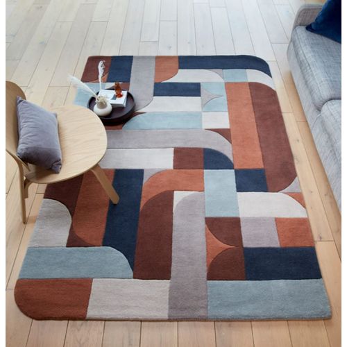Tapis Moderne Tuft Main En Laine Orange 160x230 Cm