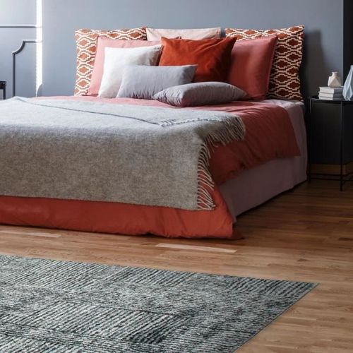 Paradis - Tapis Toucher Laineux Aux Fines Rayures Dcoratives Pour Un Intrieur Bord De Mer 160 X 230 Cm Bleu