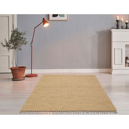 Tapis Rversible En Coton - Tiss  La Main - Naturel 40x60