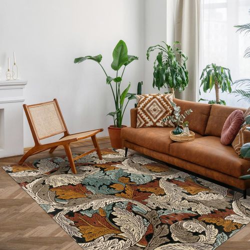 Tapis Salle  Manger 250x350 Fait  La Main En Laine Beige Et Marron
