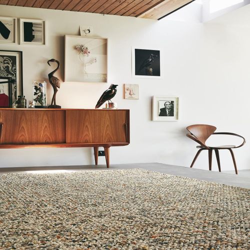 Tapis Chambre 170x240 Tiss En Laine Beige Et Orange Rectangle Motif Faux Uni