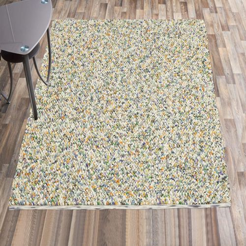 Tapis Salon 200x300 Tiss En Laine Beige Et Jaune Rectangle Motif Faux Uni