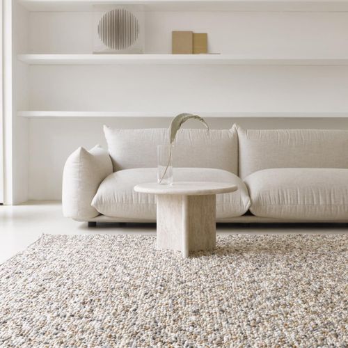 Tapis Salle De Jeux 200x300 Fait Main En Laine Beige Et Gris Motif Simple