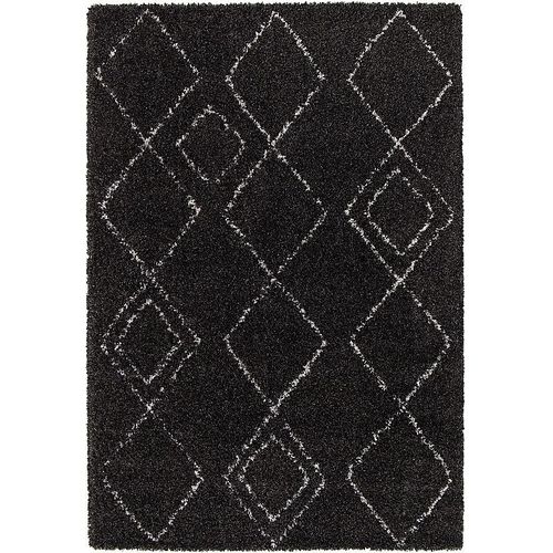 Tapis Shaggy Coltrane Motif Berbre L. 170 X L. 120 X Ep. 3 Cm Noir Goodhome