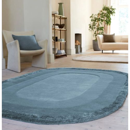 Tapis Tuft Main En Laine Bleu 160x230 Cm