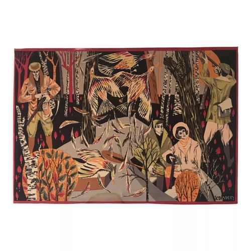 Tapisserie Murale Du Milieu Xxme Signe Jeanclaude Bissery Multicolore