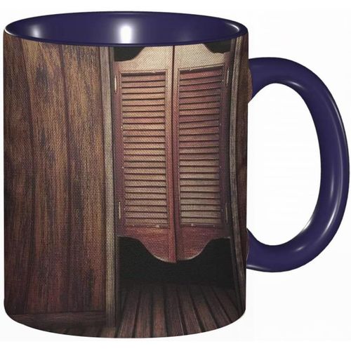 Tasse A Cafe Avec Portes De Salon | Imprime Balan?Oire Ancien Occidental | Tasse Coloree Pour Le Bureau | La Maison | Le The Et Le Cafe