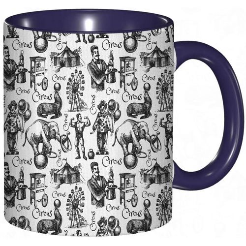 Tasse A Cafe Mots De Cirque Et Motif Continu Sur Le Theme Phrase De Baloons Magicien Impression D'illustration, Tasse De Tasse Coloree Pour Le Cafe A La Maison De Bureau