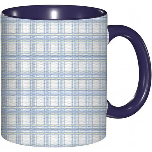 Tasse A Cafe Raye Motif A L'ancienne Couleurs Pastel Pays.Bleu Jaune Imprime | Tasse Coloree Pour Le Bureau La Maison Le The Le Cafe