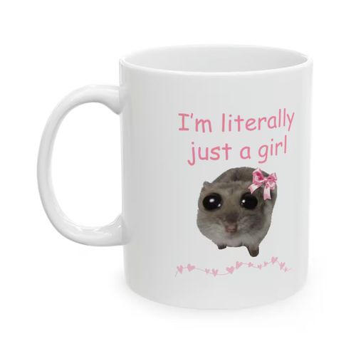 Tasse  Caf Sad Hamster De 350 Ml Avec Poigne Rsistante  La Chaleur En Cramique Blanche De Qualit Alimentaire Multifonctionnelle Pour Th, Lait, Eau, Cadeau D'anniversaire Pour Les Fans De Mmes-B