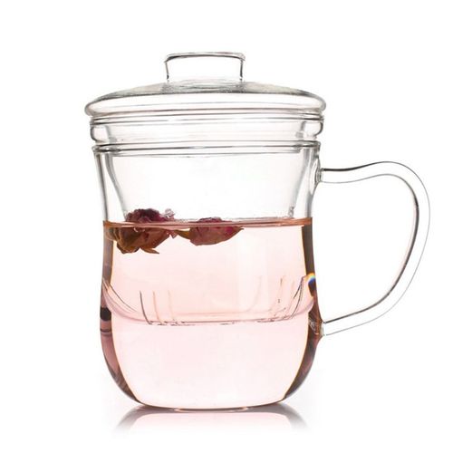 Tasse  Lait En Verre Transparent, Tasse  Caf, Th, Bouilloire Avec Infuseur  Th, Couvercle De Filtre, Articles De Boisson Pour Le Bureau Et La Maison