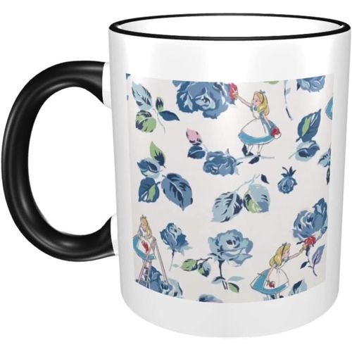 Tasse Alice Au Pays Des Merveilles Tasse  Caf Rsistante  La Chaleur/Au Froid Tasse En Poterie Cadeau D'anniversaire Unique 330 Ml Noir