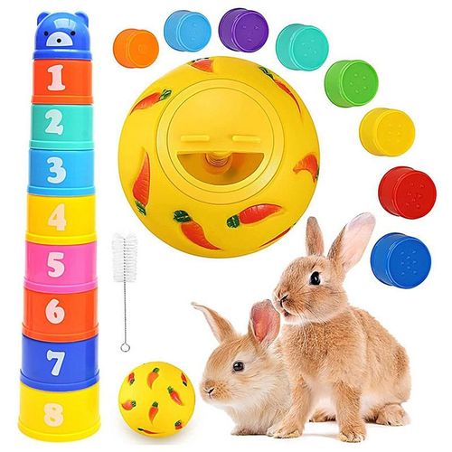 Tasse Empilable Portable Pour Lapin, Jouet De Nidification Pour Petits Animaux De Compagnie, Standard, Empilable