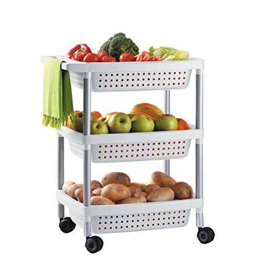 Tatay 7738001 Desserte Multi-Usage 3 Niveaux Plastique Blanc 52 X 36 X 63 Cm