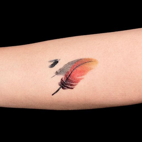 Tatouage Temporaire Pour Femme, Autocollant Impermable, Couleur Plume, 3d, Eau, Transfert De Faux Tatouage, Flash, 8 Pices
