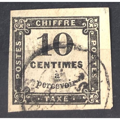 Taxe A Percevoir Carr 10c Noir - Typographie - Type Ii (Accent  + Vertical) (Joli N 2) Obl - France Anne 1859 - Brn83 - N33206