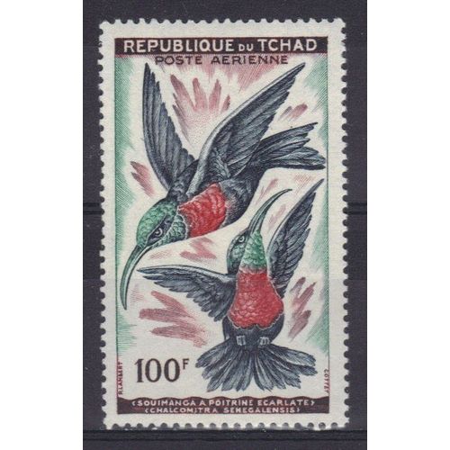 Tchad 1963 Poste Aerienne : Oiseau : Souimangas  Poitrine carlate - Timbre 100 F. Neuf **