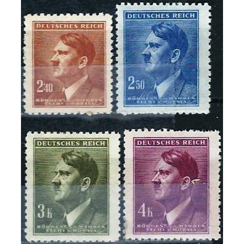 Tchcoslovaquie, Occupation Allemande, Bohme Et Moravie 1942, Trs Beaux Timbres Neufs** Luxe Yvert 88 89 90 91, Portrait Chancelier Hitler. -