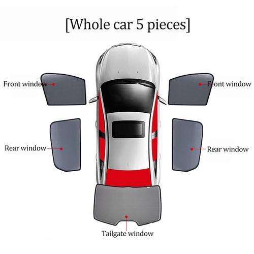 Tcross-Pare-Soleil Magntique Pour Volkswagen Vw T-Cross 2018-2022,Rideau Pare-Brise Avant Et Arrire - Type 5pcs Front Rear Back