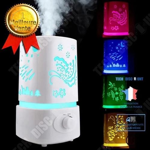 TD 1.5L Humidificateur diffuseur couleur lampe rveil plus de 10 heures diffusion arrte automatique Diffuseur d'Air Lumineux