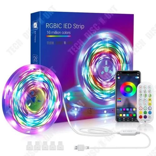 Td Bande Lumineuse En Silicone 2m 28 Lumires Bouton De Tlcommande Prise En Charge De La Tlcommande App Jeu De Bandes Lumine
