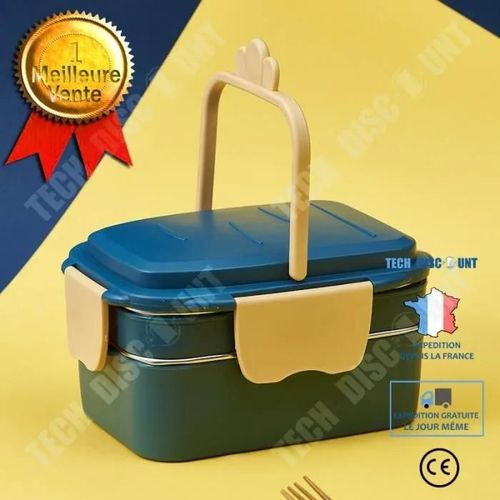 Td Bote  Lunch Double Couche En Acier Inoxydable Bote  Lunch Isole Portable Bote  Lunch Divise Chauffage Par Micro-Ondes