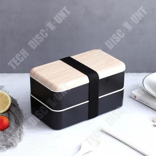 Td Bote  Lunch En Plastique Double Couche En Bois, Bote  Lunch Compartimente Pour Employ De Bureau, Bote  Lunch Micro-Ondab