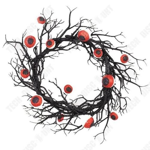 Td Couronne D'halloween 45*45cm Design De Branche Morte Simulation De Globes Oculaires Design Lumineux Dcoration D'hallowee