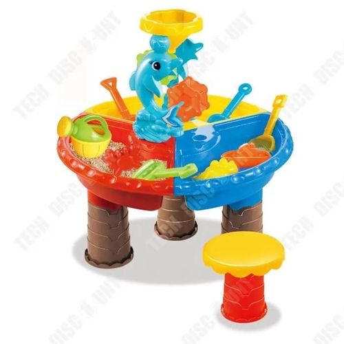 Td Enfants Jouant Au Sable Piscine Ensemble Grand Jeu Eau Sable Creuser Outil Jouer Sable Jouet Plage Table Jouet Cadeau 45*44*14 C