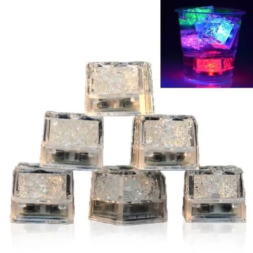 Td Faux Glaon Lumineux Whisky Fluorescent Led Rutilisable Colors Clignotement Plastique De La Glace Bar Lumineuses Multicolores
