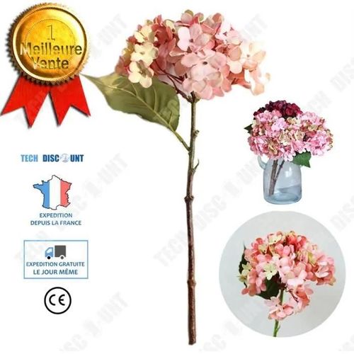 Td Hortensia Artificiel Rose Seche Deco Decoration Fleur Plante Artificielle Mariage Maison Anniversaire Chambre Fille Dcoration