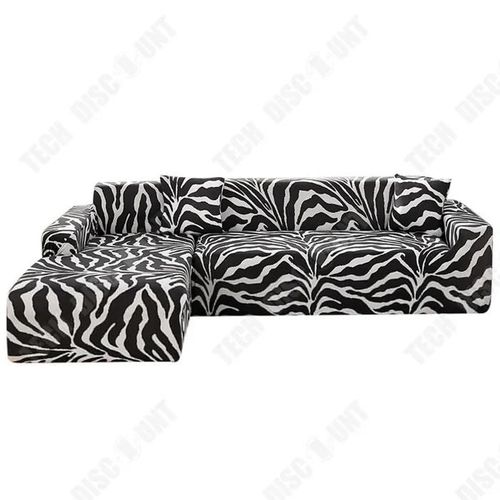 Td Housse De Canap Fibre De Polyester Housse Canap 3 Places+2 Places Housse Canape Noir Housse De Canap D'angle Extensible En L