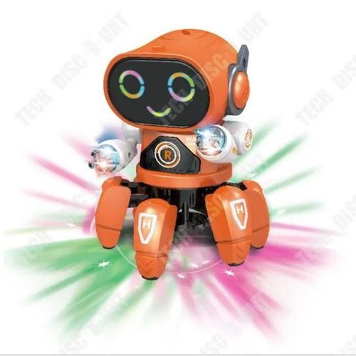 Td Jouet Robot Hexapode lectrique Dansant Et Clignotant Musique Lumineuse Orange Garon Et Fille Jouet Robot Tlcommand Pour Enf