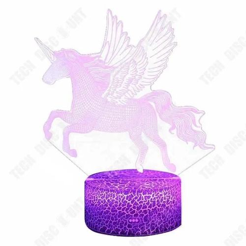 Td? Licorne 3d Veilleuse Moderne Simple Usb Aliment? Color? Smart Touch Lampe De Bureau Chambre Lumi?Re Led