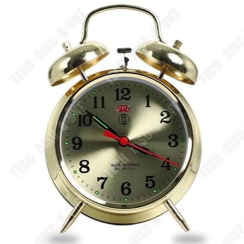 Td Rveil Mcanique Rtro Horloge  L'ancienne Classique Fer  Cheval Cloche Horloge Mtal Nostalgique Horloge Robuste Et Durable