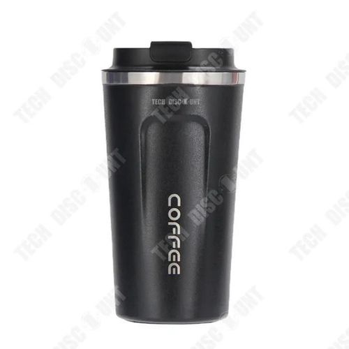 Td Tasse  Caf Isotherme 380ml Noir Tasse Isotherme Rutilisable En Acier Inoxydable 304 Avec Couvercle Tasse  Caf Chaud Et Froi
