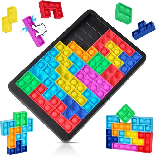 Te- Tris Puzzles Box Toys, 25PCS Brain Teasers Puzzle Block, Silicone Pop Push It Fidget Jouet Sensoriels, Jouets Tout-Petit[2175]