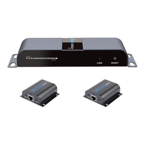 Techly Hdmi 1x2 Extender Splitter Over Cat6/6a/7 50m With Ir Pass-Back - metteur + 2 Rcepteurs - Rallonge Vido/Audio/Infrarouge - Hdmi, Infrarouge - Plus De Cat 6/6a/7 - 2 Ports - Jusqu' 50 M