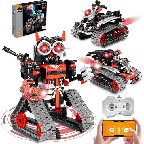 Technic Robot Technique Enfant Jouet de Construction Telecommande 3 en 1 Technik RC Garons Filles Cadeaux Ags de 6 7 8 9 10 11 12 13 14 15 16 Ans,Rouge