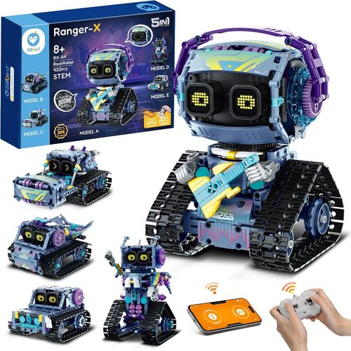 Technic Robots Tlcommand Pour Enfants,5-En-1 Stem Roboticset,Jouets De Construction  Programmation Crative Avec App,Ides Cadeaux Pour Garons Et Filles gs De 8  12 Ans